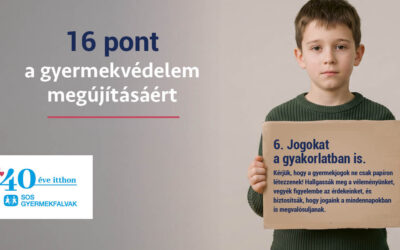 Az állami gondoskodásban élő fiatalok 16 pontja a gyermekvédelem megújításáért